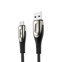 Kabel przewód USB-A - microUSB 3A wskaźnik ładowania 1.2m czarny