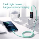 Kabel przewód do iPhone USB-A - Lightning 3A wskaźnik ładowania 2m zielony