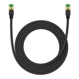 Kabel sieciowy w oplocie kat. 8 Baseus Ethernet RJ45, 40Gbps, 2m (czarny)