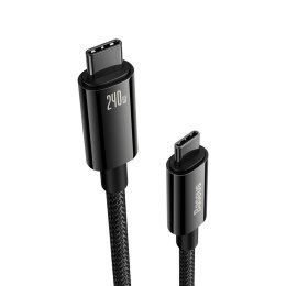 Kabel przewód USB-C w oplocie 480Mb/s 240W Tungsten Gold 3m czarny