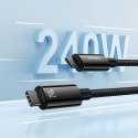 Kabel przewód USB-C w oplocie 480Mb/s 240W Tungsten Gold 3m czarny