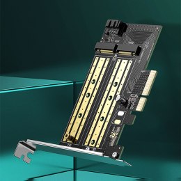 Karta rozszerzeń adapter PCIe 3.0 x4 dodatkowe dwa sloty SSD M.2 M-Key i M.2 B-Key