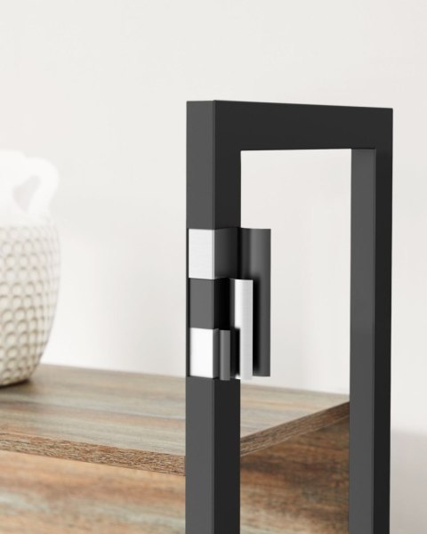 Podwójny regał na książki z 14 półkami Wszechstronny i solidny regał na książki wykonany ze stali w kolorze czarnym i płyty MDF 