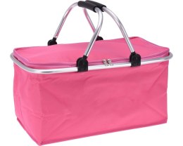 Torba termiczna Cooler bag 35L różowa Wykonana z solidnego materiału, posiada uchwyty i ramę z aluminium, doskonale sprawdzi się