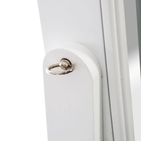 Lustro LED ze schowkiem na biżuterięDuże lustro stojące, posiada otwieraną ramę ze schowkiem na biżuterię, dodatkowo rama wyposa