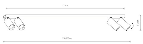 Lampa sufitowa MONO biaa 4xGU10