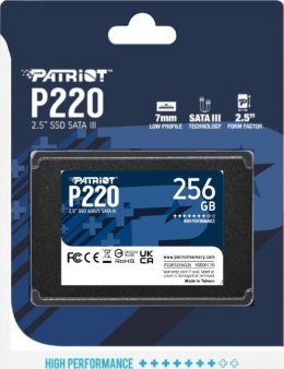 Dysk SSD PATRIOT P220S256G25 (2.5″ /256 GB /SATA III /550MB/s /490MB/s)