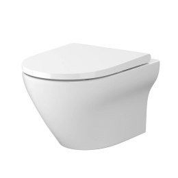 Miska WC Cersanit SET B331 Larga Oval CLEAN ON Deska Slim Wrap duroplastowa, wolnoopadająca, łatwe wypinanie BOX (S701-472)