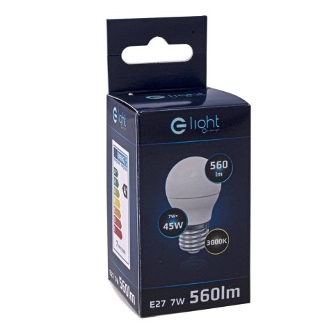 Żarówka LED 7W E27 G45 ciepła 3000K 560lm kulka