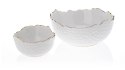 Salaterka ceramiczna Tigella White 13 cm Wykonana z ceramiki w kolorze białym z dodatkiem koloru złotego, pojemność naczynia wyn