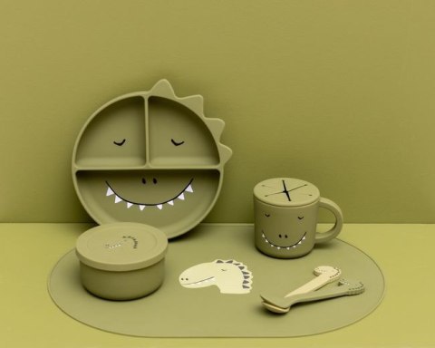 Dinozaur Silikonowy Pojemnik z Pokrywką na Przekąs