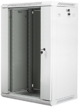 Szafa instalacyjna wisząca 19'' 18U 600X450mm szara (drzwi szklane)