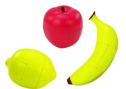 Układanka Owoce Puzzle Kostki Edukacyjne Jabłko Banan Cytryna Magiczne