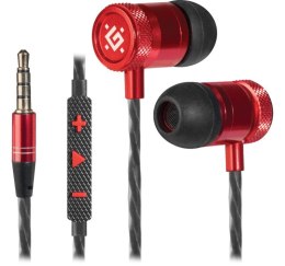 Słuchawki douszne z mikrofonem DEFENDER POLLAXE (1.2m /3.5 mm (4-pin) wtyk/Czerwono-czarny)