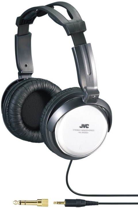 Słuchawki Na głowę JVC HA-RX500 (3.5m /3.5 mm (pozłacany) wtyk/Czarno-biały)