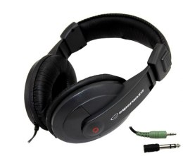 Słuchawki nauszne ESPERANZA EH120 (2m /3.5 mm wtyk/Czarny)