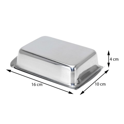 Maselnica ze stali nierdzewnej 16x10 cm Prosta i elegancka maselniczka, sprawdzająca się w każdej aranżacji