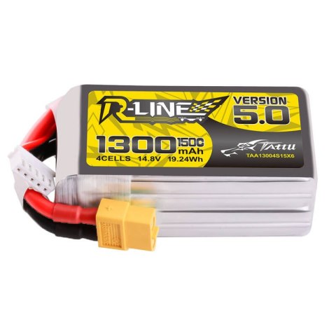 Akumulator Tattu R-Line Version 5.0 1300mAh 14.8V 150C 4S1P Lipo z konektorem XT60 Plug