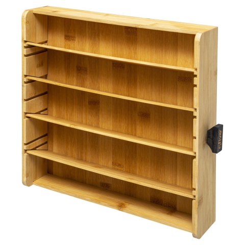 Czarne pudełko na kapsułki Modern Wykonany z metalu i drewna bambusowego, do przechowywania kapsułek kawowych do ekspresu, z 4 p