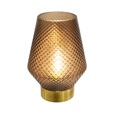 Szklana lampka LED Dante Taupe 17 cm