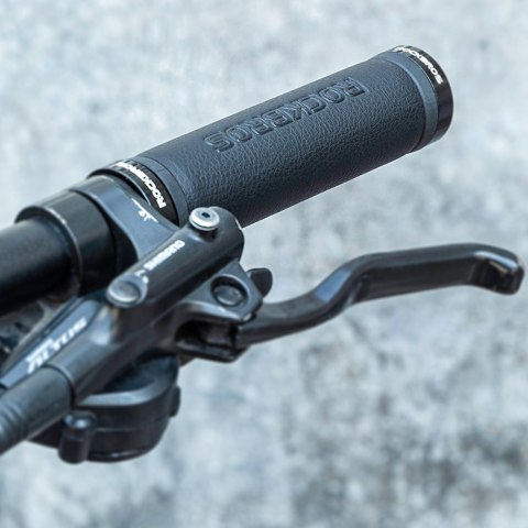 Chwyty rowerowe gripy na kierownicę komfortowe ze skóry - czarne