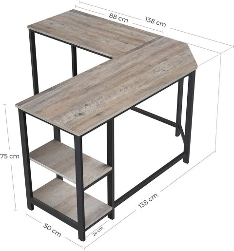 Biurko narożne komputerowe 138 cm LOFT