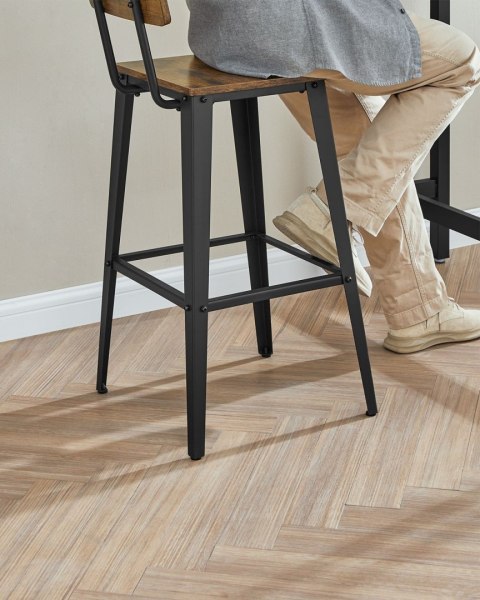 Zestaw 2 solidny hokerów LOFT Komplet 2 krzeseł barowych z oparciem pod idealnym kątem 103° dla idealnego relaksu , wykonane z p