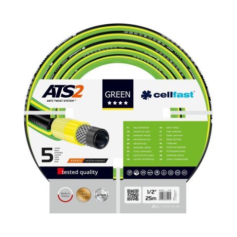 WĄŻ OGRODOWY 1/2" 25m GREEN ATS2 CELLFAST