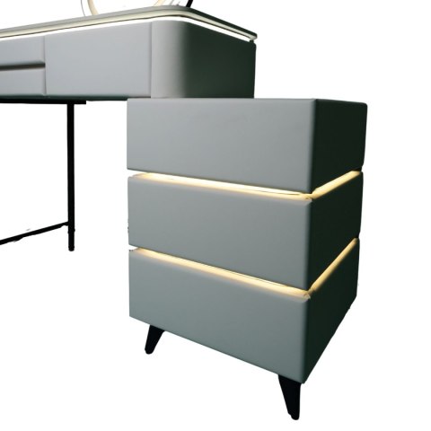 Toaletka kosmetyczna LED Marmurek/ Komplet mebli blat 80 cm Ana - kolor biały