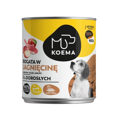 KOEMA Mokra karma dla psa z jagnięciną, puszka 800g