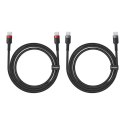 Kabel Baseus Cafule USB-C do USB-C 100W,1m, 2szt (czerwono-czarny, szaro-czarny)