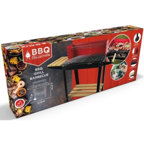 GRILL OGRODOWY WÓZEK 85x42x83CM CZERWONY