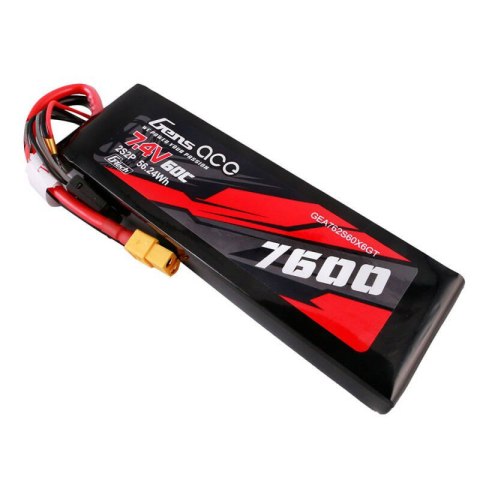 Akumulator Gens ace G-Tech 7600mAh 7.4V 60C 2S2P Lipo Battery PC mat