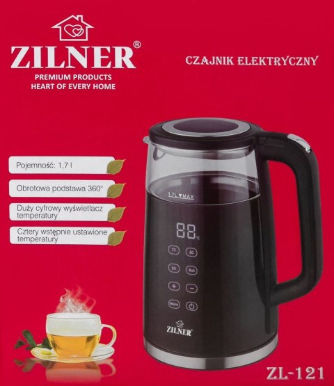 CZAJNIK ELEKTRYCZNY Z REGULACJĄ TEMPERATURY 1.7L 2200W ZILNER ZL-121