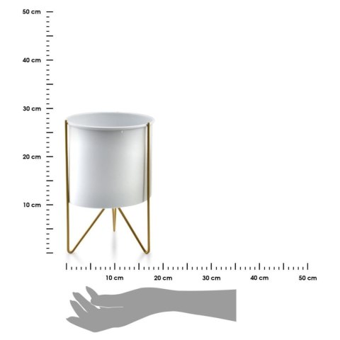 Osłonka Swen Cylindre Gold 26 cm Stojak i osłonka wykonane z metalu, nowoczesna forma i kształt, idealna dekoracja każdego wnętr