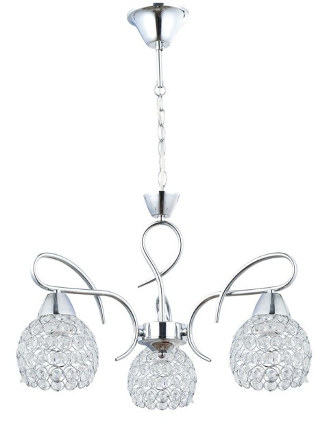 Żyrandol kryształowy wiszący chrom Crystal I 3xE27