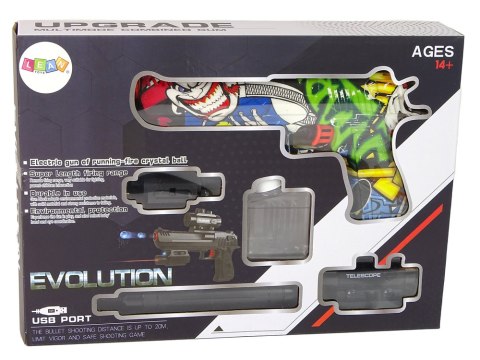 Elektryczny Pistolet Na Kulki Strzałki Wodne Strzałki 2w1 Zielony