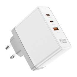 Ładowarka sieciowa, Vention, FEGW0-EU, 2xUSB-C, USB- A, 100W/100W/30W, GaN (biała)