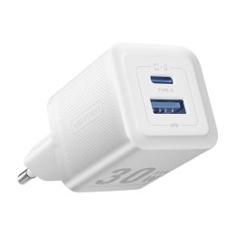 Ładowarka sieciowa, Vention, FEQW0-EU, USB-C, USB- A, 30W/30W , GaN (biała)