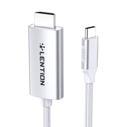 Kabel USB-C do HDMI 2.0 Lention CU707, 4K60Hz, 1Gbps, 3m (srebrny)