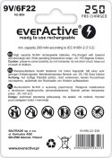 Baterie EVERACTIVE NiMH PP3 (9V, 6LR61, 6F22, 6R61) 250mAh Blister EVHRL22-250