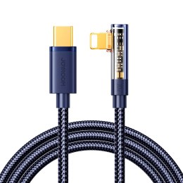 Kabel przewód kątowy do iPhone USB-C - Lightning 20W 480 Mbps 1.2m niebieski