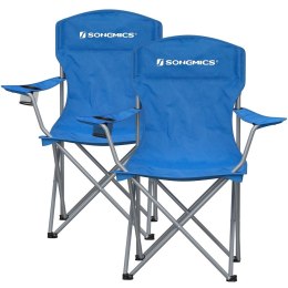 Niebieskie składane krzesła turystyczne 2 szt.