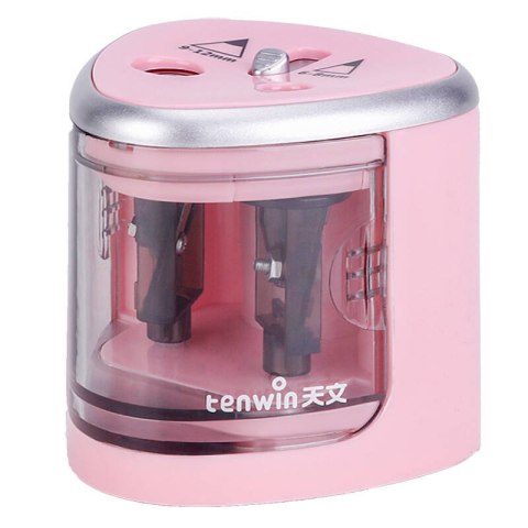 Temperówka elektryczna, podwójna Tenwin 8004-3 na baterie (różowa)