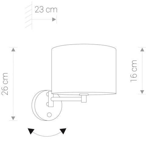 Kinkiet z włącznikiem HOTEL ecru 1xE14