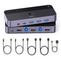 2w1 Przełącznik switch HDMI / USB-A / USB-B / USB-C / microUSB czarny