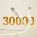 3w1 Kabel przewód wzmacniany SR USB-A - USB-C / Lightning / microUSB 66W 1.2m beżowy
