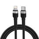 Kabel przewód do iPhone USB-C - Lightning PD 30W 1m czarny