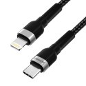 Kabel przewód do iPhone USB-C - Lightning PD 30W 1m czarny