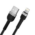 Kabel przewód do iPhone w oplocie USB-A - Lightning 2.4A 1m czarny